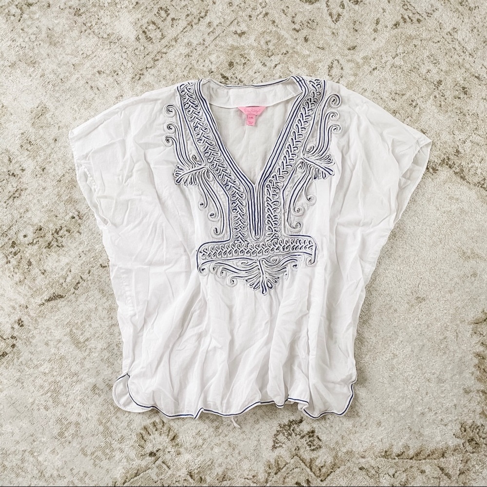 Lilly Pulitzer Ibiza Embellished Caftan Top L/XL